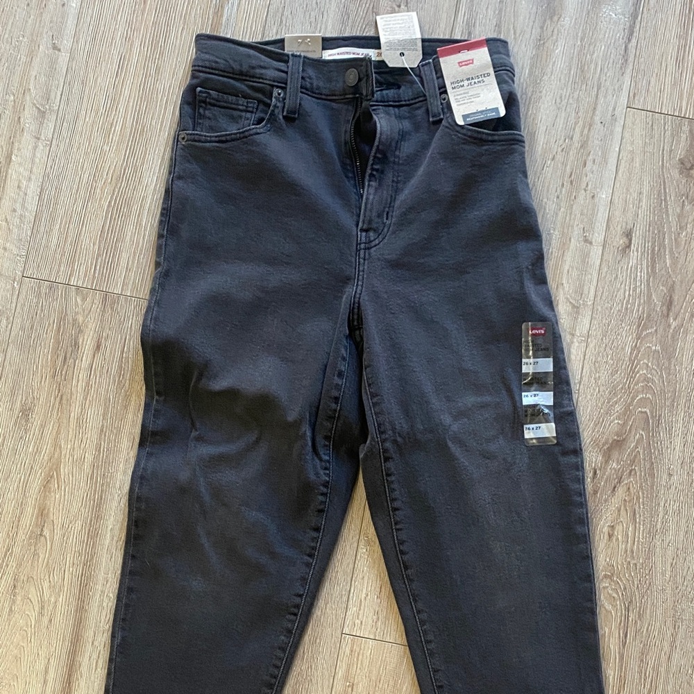 Levi's Charcoal High-Waisted Jeans high rise , tappered leg